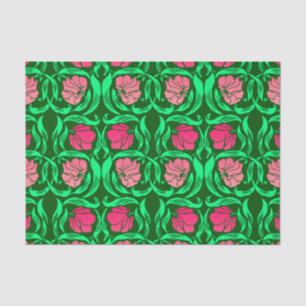 William Morris Pimpernel, Coral Pink und Green Seidenpapier