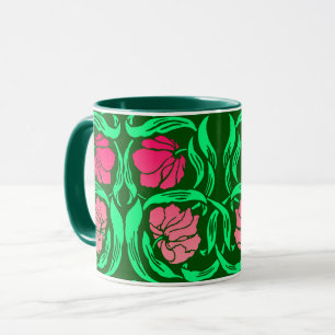 William Morris Pimpernel, Coral Pink und Green Tasse