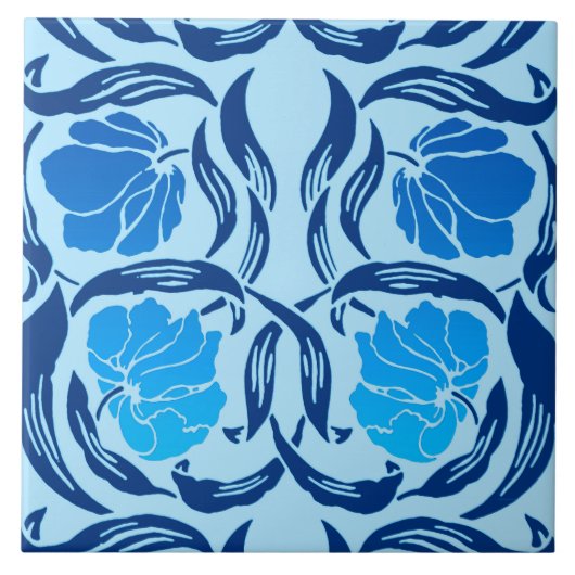 William Morris Pimpernel, Denim & Hellblau Fliese (Vorderseite)