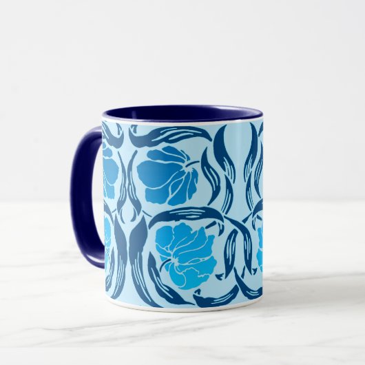 William Morris Pimpernel, Denim & Hellblau Tasse (Vorderseite Links)