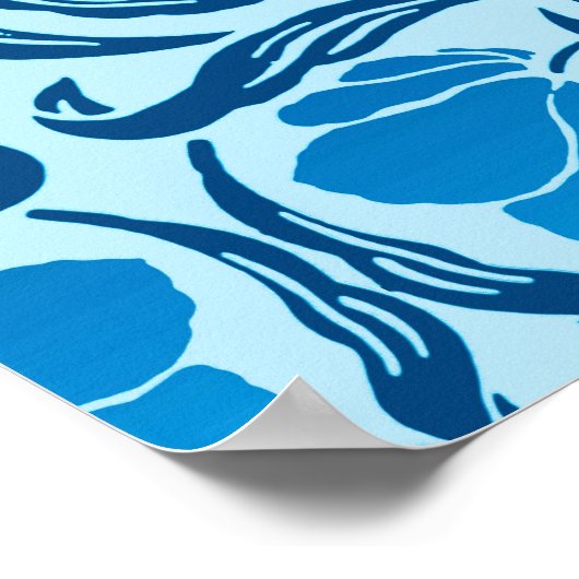 William Morris Pimpernel, Denim & Light Blue Poster (Ecke)