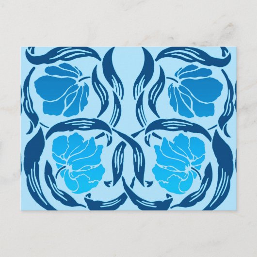 William Morris Pimpernel, Denim & Light Blue Postkarte (Vorderseite)