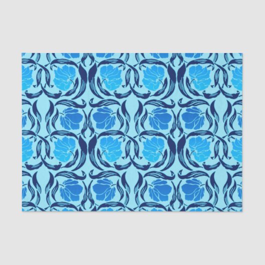 William Morris Pimpernel, Denim & Light Blue Seidenpapier (Vorderseite)