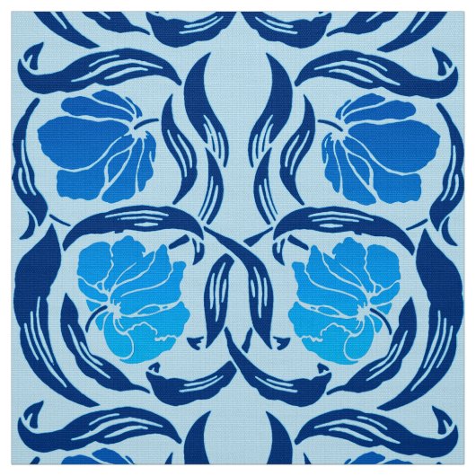 William Morris-Pimpernel, Denim u. hellblaues Stoff (Muster)