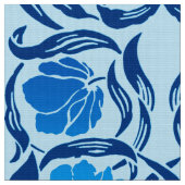 William Morris-Pimpernel, Denim u. hellblaues Stoff (Nahaufnahme)