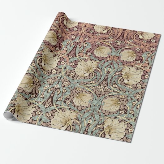 William Morris Pimpernel Dusty Rose Floral Pattern Geschenkpapier (Ungerollt)