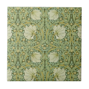 William Morris Pimpernel Floral Blaue Tapete Fliese