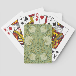 William Morris Pimpernel Floral Blaues Tapetenmust Spielkarten