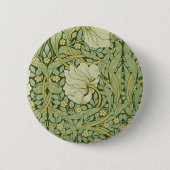 William Morris Pimpernel Floral Blue Wallpaper Button (Vorderseite)