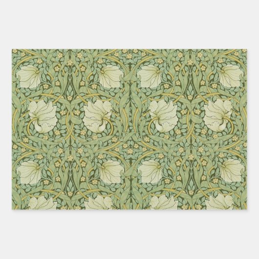 William Morris Pimpernel Floral Blue Wallpaper Geschenkpapier Set (Vorderseite)