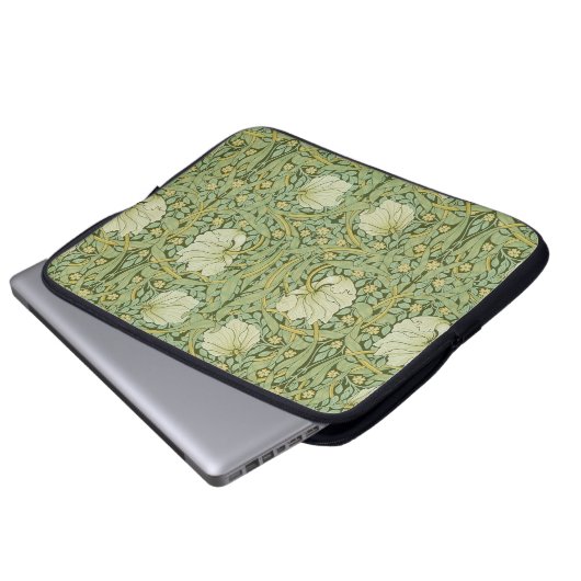 William Morris Pimpernel Floral Blue Wallpaper Laptopschutzhülle (Vorne Knopf)