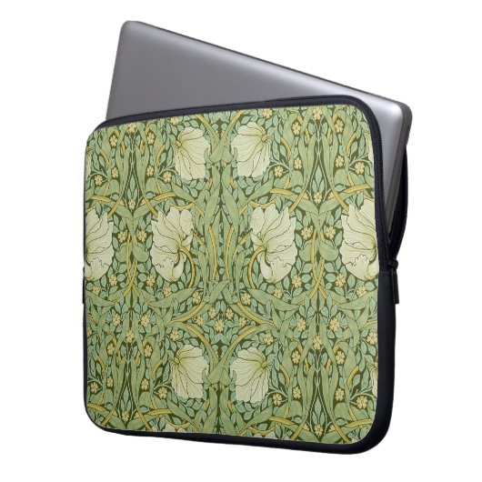 William Morris Pimpernel Floral Blue Wallpaper Laptopschutzhülle (Vorderseite Links)