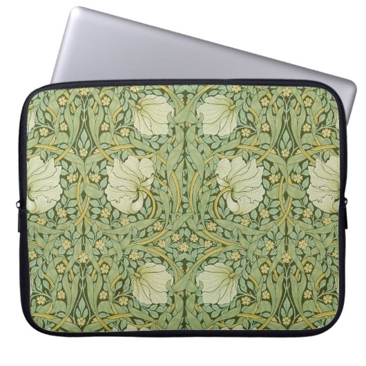 William Morris Pimpernel Floral Blue Wallpaper Laptopschutzhülle (Vorderseite)