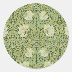 William Morris Pimpernel Floral Blue Wallpaper Runder Aufkleber