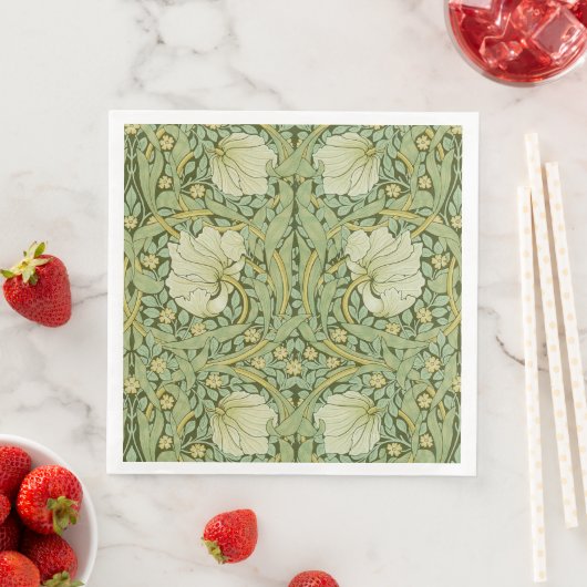 William Morris Pimpernel Floral Blue Wallpaper Serviette (Beispiel)