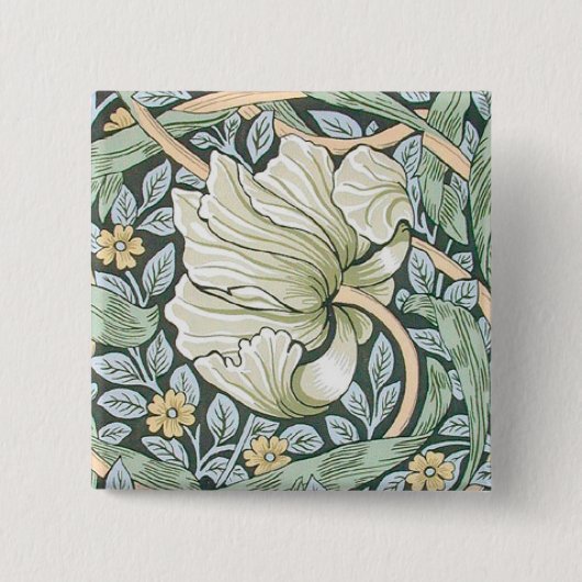 William Morris Pimpernel Floral Wallpaper Button (Vorderseite)