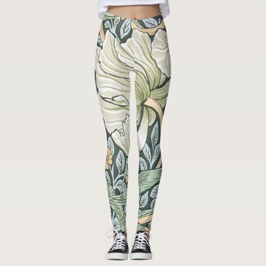 William Morris Pimpernel Floral Wallpaper Leggings (Vorderseite)