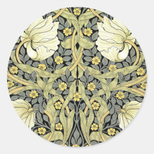 William Morris Pimpernel Floral Wallpaper Runder Aufkleber