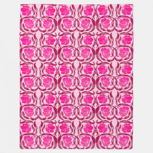 William Morris Pimpernel, Fuchsia & Light Pink Fleecedecke