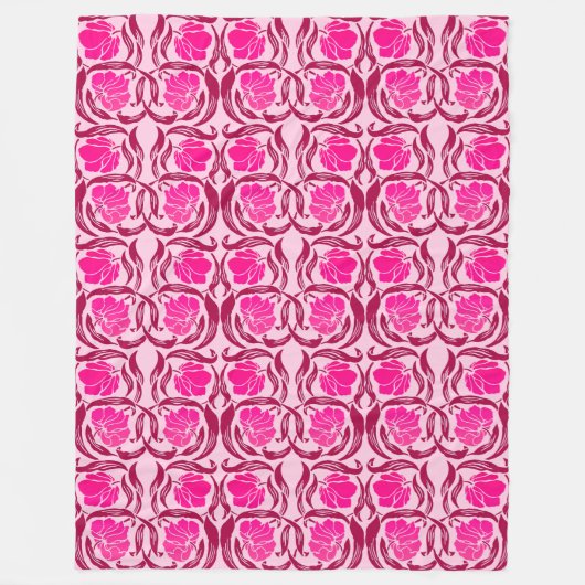 William Morris Pimpernel, Fuchsia & Light Pink Fleecedecke (Vorderseite)