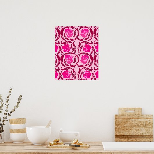 William Morris Pimpernel, Fuchsia & Light Pink Poster (Küche)