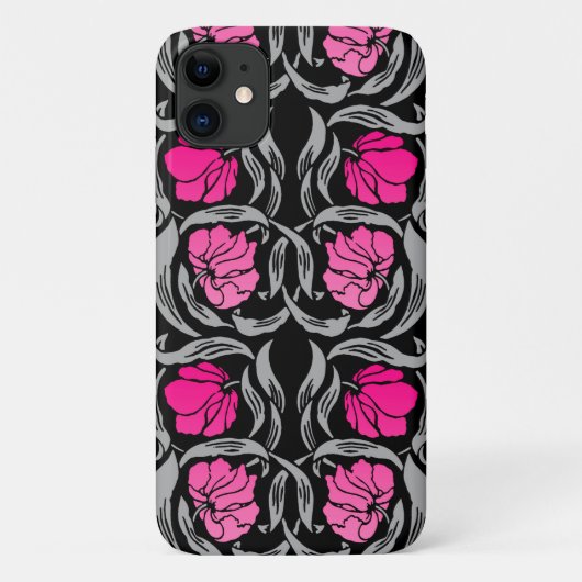 William Morris Pimpernel, Fuchsia Pink und Black Case-Mate iPhone Hülle (Rückseite)