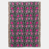 William Morris Pimpernel, Fuchsia Pink und Black Decke (Vorderseite Vertikal)
