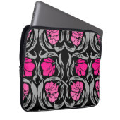 William Morris Pimpernel, Fuchsia Pink und Black Laptopschutzhülle (Vorne Rechts)