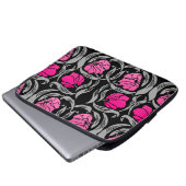 William Morris Pimpernel, Fuchsia Pink und Black Laptopschutzhülle (Vorne Knopf)