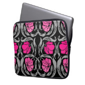 William Morris Pimpernel, Fuchsia Pink und Black Laptopschutzhülle (Vorderseite Links)