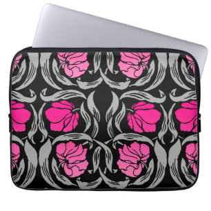 William Morris Pimpernel, Fuchsia Pink und Black Laptopschutzhülle