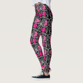 William Morris Pimpernel, Fuchsia Pink und Black Leggings (Links)