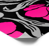 William Morris Pimpernel, Fuchsia Pink und Black Poster (Ecke)