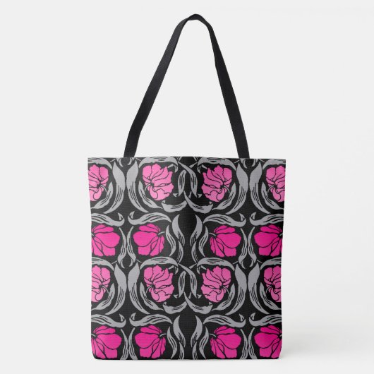 William Morris Pimpernel, Fuchsia Pink und Black Tasche (Vorderseite)