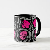 William Morris Pimpernel, Fuchsia Pink und Black Tasse (VorderseiteRechts)