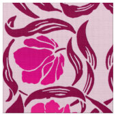 William Morris Pimpernel, Fuchsienrot und Hellrosa Stoff (Nahaufnahme)