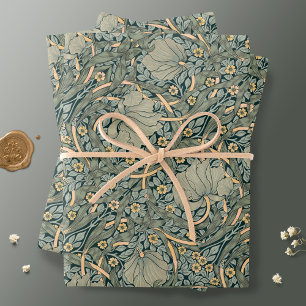 William Morris Pimpernel Gold Sage Green Geschenkpapier Set