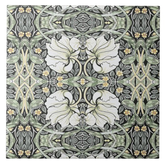 William Morris Pimpernel Komplexes Blumenmuster Fliese (Vorderseite)