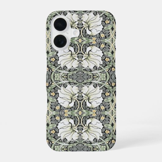 William Morris Pimpernel Komplexes Blumenmuster iPhone 16 Hülle (Rückseite)