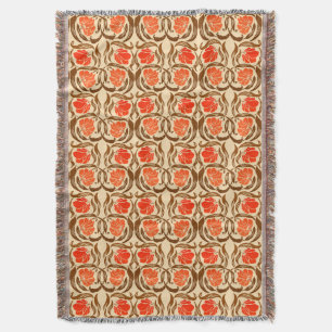 William Morris Pimpernel, Mandarin Orange & Brown Decke