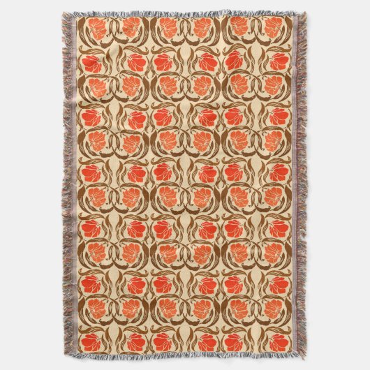 William Morris Pimpernel, Mandarin Orange & Brown Decke (Vorderseite Vertikal)