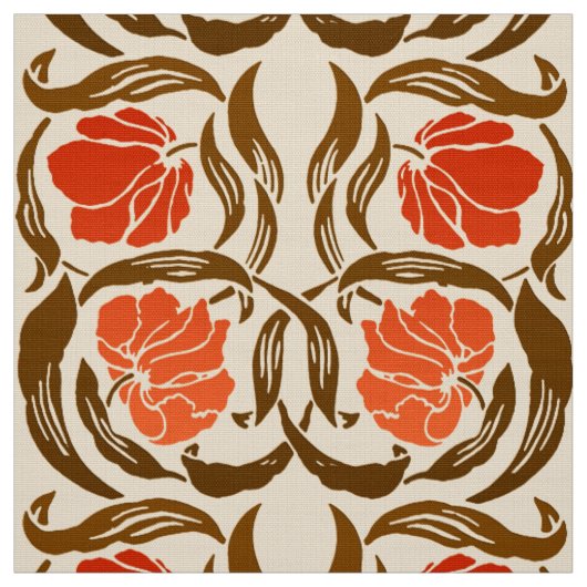 William Morris Pimpernel, Mandarin Orange & Brown Stoff (Muster)