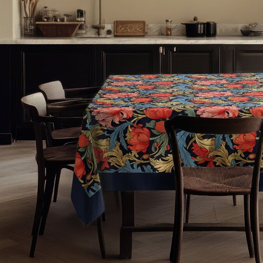 William Morris Pimpernel Pastellblau pinkrot Tischdecke