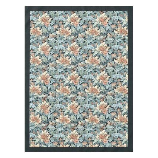 William Morris Pimpernel Pastellblauer Elfenbeinpf Tischdecke (Vorderseite)