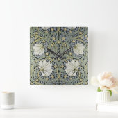William Morris - Pimpernel Pattern Design Quadratische Wanduhr (Zuhause)