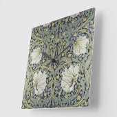 William Morris - Pimpernel Pattern Design Quadratische Wanduhr (Winkel)