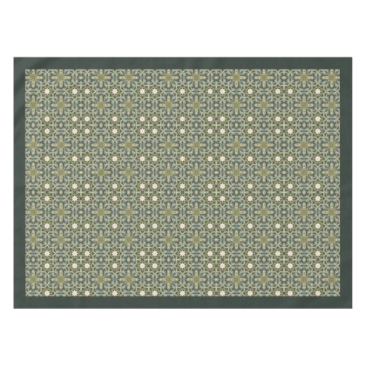 William Morris Pimpernel Pattern Green Gold Tischdecke (Vorderseite (Horizontal))