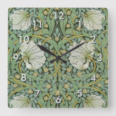 William Morris - Pimpernel Quadratische Wanduhr (Vorderseite)