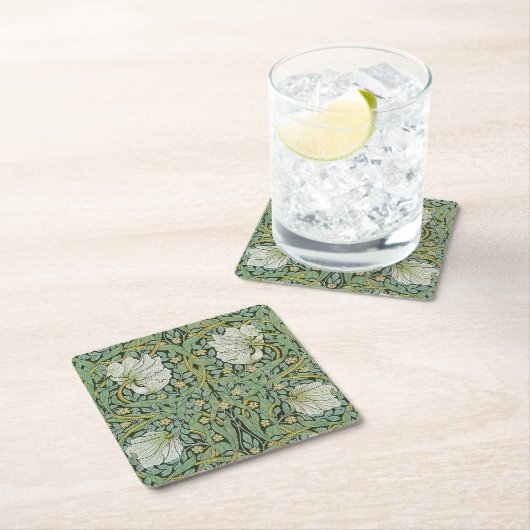 William Morris - Pimpernel Rechteckiger Pappuntersetzer (Vor Ort)