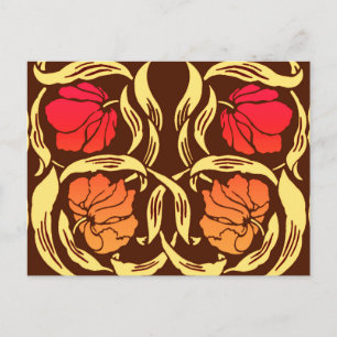 William Morris Pimpernel, Rostorange und Braun Postkarte